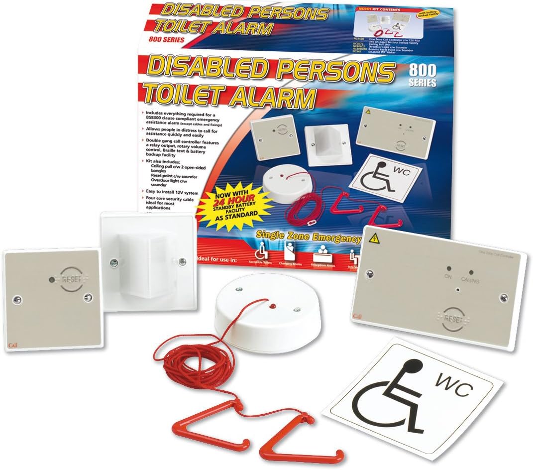 C-Tec NC951 White Standard Disabled Toilet Alarm Kit With Single Zone ...