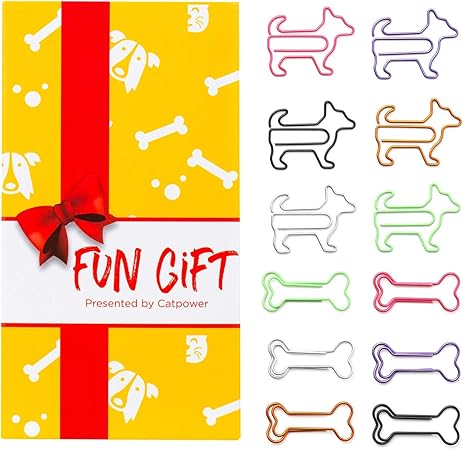 Amazon Catpower 60pcsかわいい犬と骨のペーパークリップ クリップ リング 文房具 オフィス用品