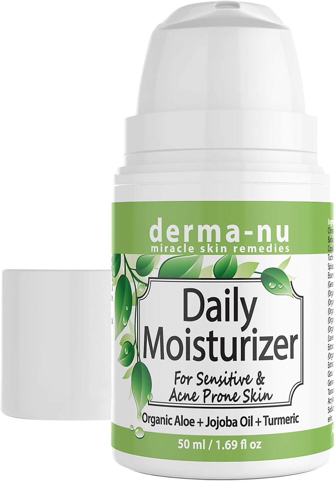 Moisturizer for Sensitive and Acne Prone Skin - Daily Face Treatment for Dry Oily Skin - Light Anti-Aging & Anti-Wrinkle Facial Cream for Day and Night Use - All Natural and Organic - 50ml