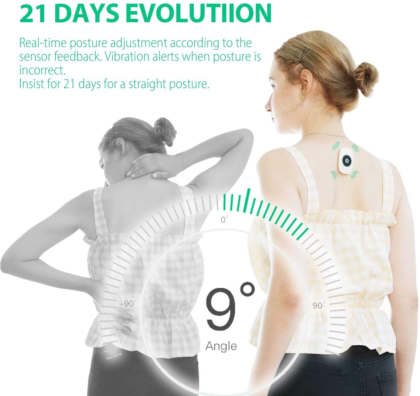 Smart Back Posture Trainer Device, Lightweight Posture Corrector, USB ...