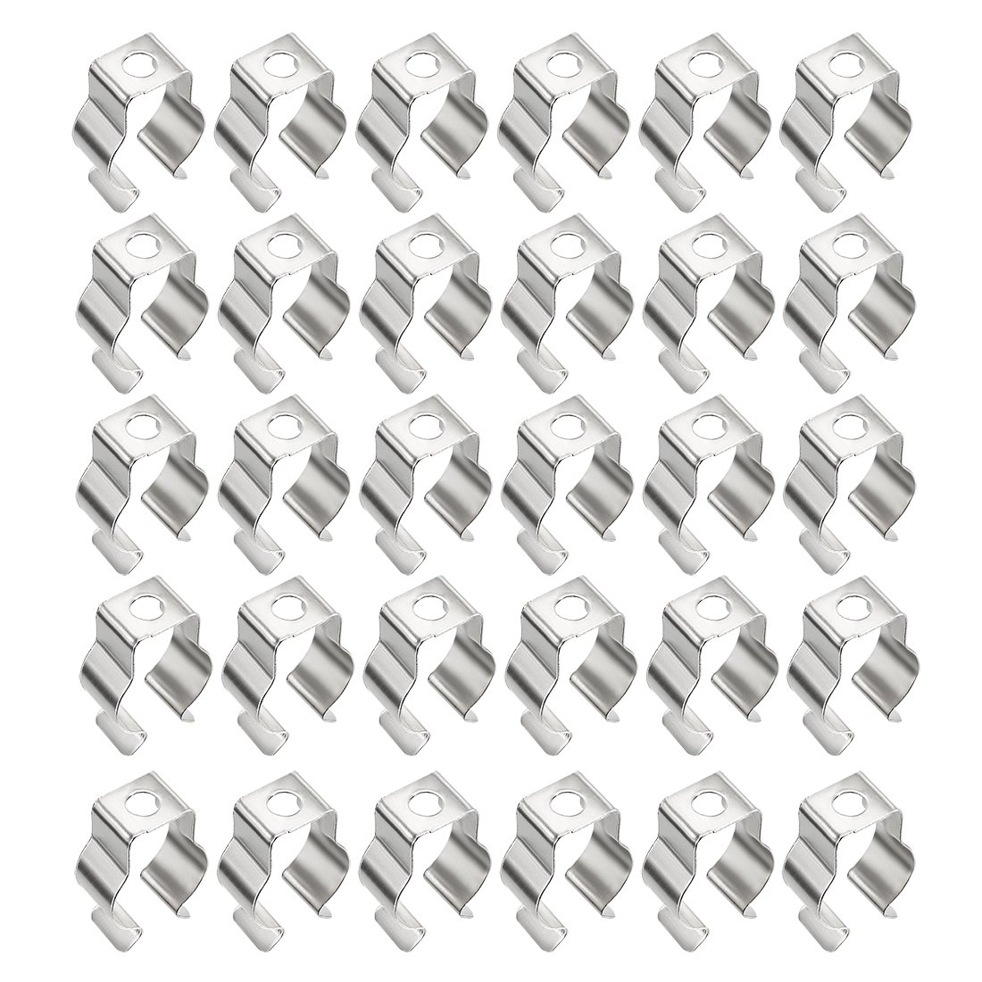 sourcing map T5 U Clips Holder Bracket for LED Light Tube, LED Fluorescent Tube Replacement Mounting Accessories, Nickel-Plated Manganese Steel Lamp Support to Prevent Sagging, Pack of 30