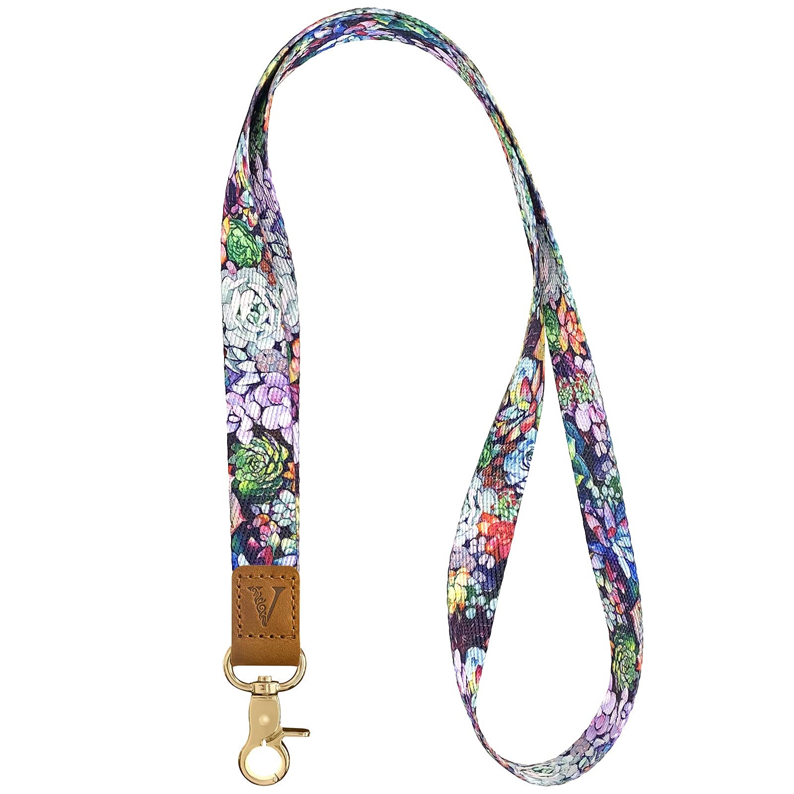 VEXMOTT Wrist Neck Lanyard Key Chain Wristlet Strap Keychain Holder with Metal Ring & Genuine Leather for Wallet Cell Phone Camera ID Badge Camera Women Men