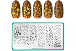Maniology Season Gradients Nail Stamping Plate | Gradient Fall-Theme Inspired Manicure, Autumn DIY Patterns - Reusable, Rectangular, Stainless Steel Nail Art Template