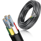 RESHAKE 14 Gauge 5 Conductor Wire, 10FT 14/5 Tinned Copper 5 Wire Cable,Stranded Electrical Wires for Sprinkler,Thermostat,Trailer,Irrigation,Automotive