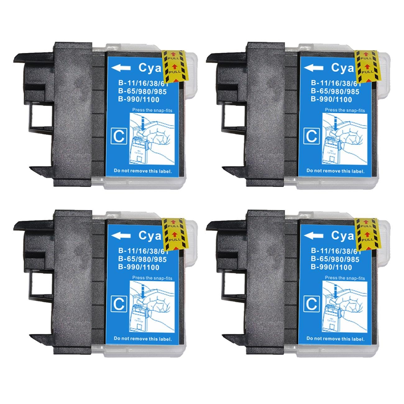 4 Go Inks Cyan Ink Cartridges to replace Brother LC985C Compatible/non-OEM for Brother DCP and MFC Printers, High Capacity