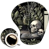 Ergonomic Mouse Pad with Wrist Support,Mouse Pad with Wrist Rest and Coaster Set,Office Supplies Non-Slip Mouse Pads for Desk, Non-Slip Comfortable,Goth