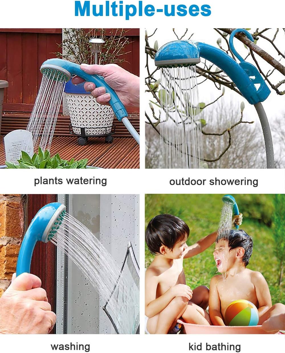 innhom Portable Shower Outdoor Camp Shower Camping Shower Camp Shower Pump, Electric Rechargeable Portable Shower, Powered by Rechargeable Battery or Car Cigarette Lighter 1 Year Warranty : Sports & Outdoors