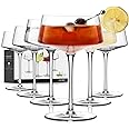 Coupe Glasses Set of 6, Martini Glasses Hand Blown Premium Crystal Cocktail Glassware for Manhattan, Margarita, Espresso Martini, Home Bar, Dinner Party, Birthdays, Housewarming Gift,8oz Clear