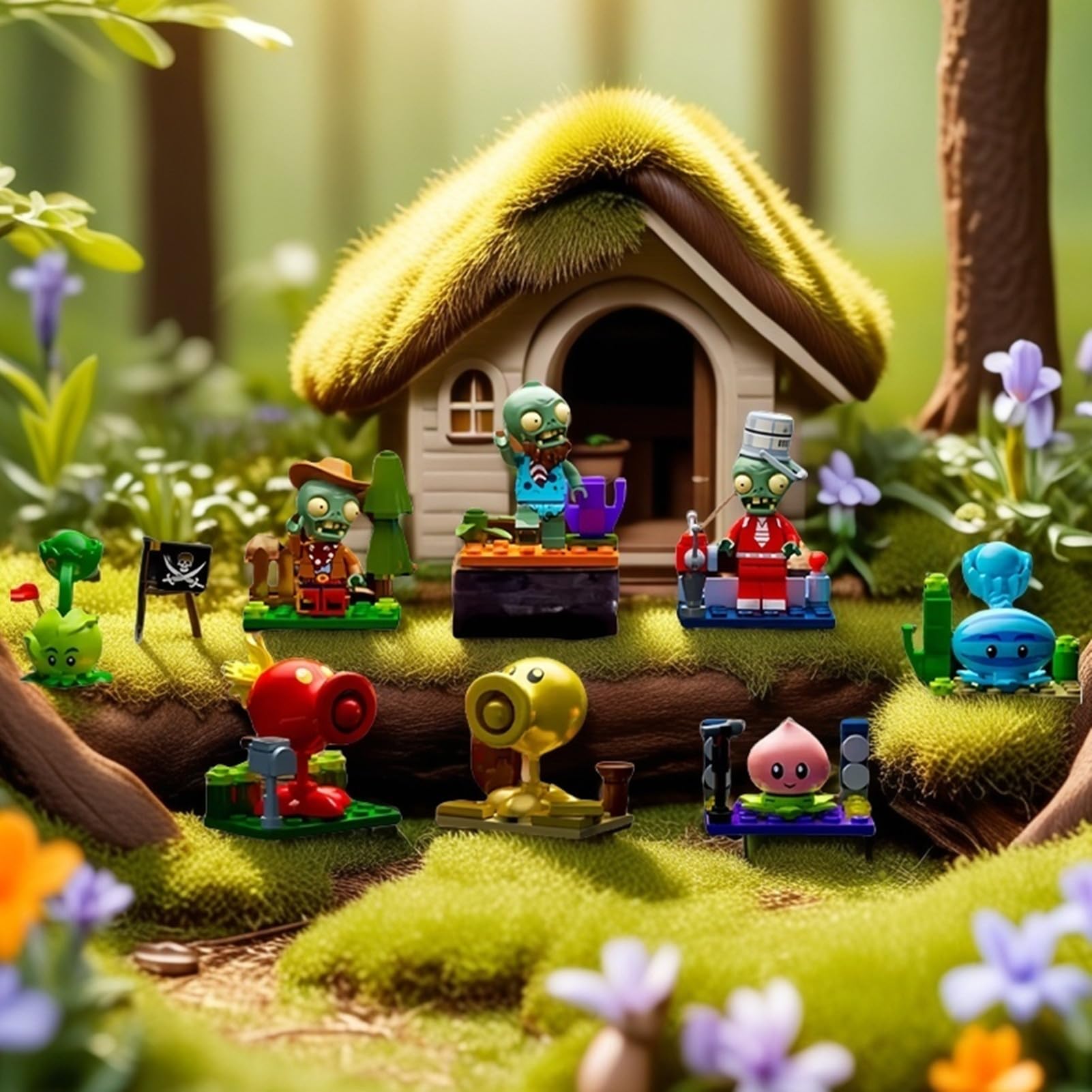 Pvz Rv Toy Mua JHESAO Plants and Zombies Toys Zombies Assembly PVZ Action Figures ...