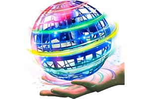 SHIP SMART CM Toys 2025 Hand Operated Mini Drones, Upgraded UFO Magic Flying Orb with LED Lights, Hand Controlled Hover Boomerang Spinner, for Boys Girls Teens 6+, Indoor Outdoor Toys (Blue), Small