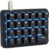 Koolertron 23-Key One-Handed Mechanical Keypad, Blue LED | fully programmable keys, portable mini design, ideal for gaming &amp; productivity, PC/Mac compatible