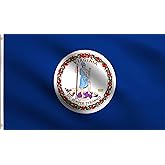 DMSE Virginia State Flag 3X5 Ft Foot 100% Polyester 100D Flag UV Resistant