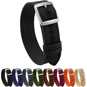 ULLCHRO Nylon Watch Band 20mm 22mm, Single Pass Watch Strap for Men Women, Military Quick Release Breathable Soft Canvas Fabr