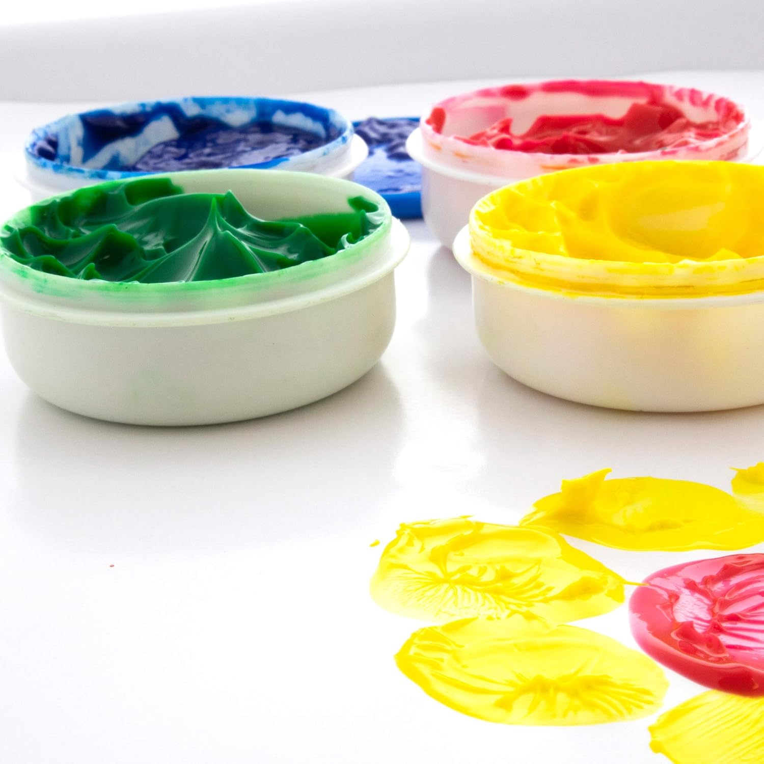BAZIC Assorted Color 40ml Finger Paint Set, Art Supplies Fun Creative Painting for Kids Activity Class Home DIY Age 3+ (4/Pack), 1-Pack: Office Products