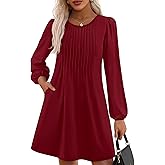 PRETTYGARDEN Fall Dresses for Women 2026 Long Sleeve Mini Short Flowy A Line Casual Holiday Party Tunic Dress Fashion Clothes