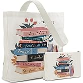 LARIAU Aesthetic Canvas Tote Bag for Women, Reusable Bag for Shopping, Gym, Grocery, Christmas Birthday Day Gift