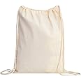 TBF (12 Pack) Set of 12 Durable Cotton Canvas Drawstring Backpack Bags (Small (14" W x 16" H))