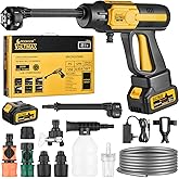 Cordless Pressure Washer Battery Powered, 990PSI Cordless Power Washer with Brushless Motor, 5.0Ah Battery,6-in-1 Nozzle, 10 Power Level; Handheld Portable Pressure Washer Cordless