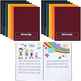 Henoyso 12 Pcs Primary Composition Notebook K-2 9 3/4 x 7 1/2 Inch Primary Journal, Notebook for Kids Supplies, Bulk Blank Writing Book for Kid to Write Draw Journal 60 Page (Dark Color)