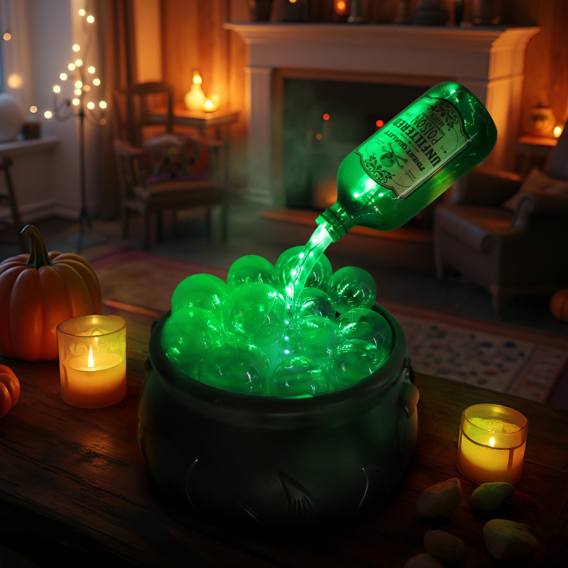 Photo 1 of MCJC Halloween Decoration LED Cauldron Potion Bottle Light, 5 Lighting Modes, 4 Colors, Indoor DIY Magic Witch Prop