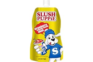 Slush Puppie Strawberry Frozen Fruit Juice 6 fl oz Pouches - Just Freeze & Squeeze for Instant Icee Maker, Great for Birthday Parties, Lunchbox, No Slushy Machine Needed, 12 pack