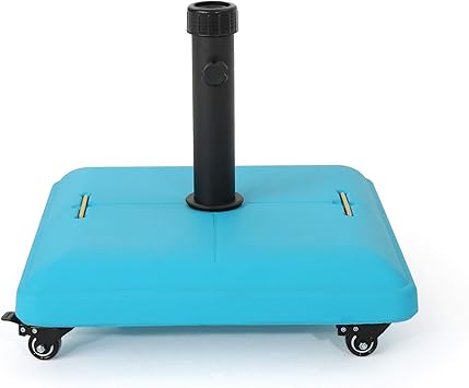 Amazon Com Christopher Knight Home Louise Outdoor Teal Concrete Square 80lb Base With Steel Umbrella Holder 19 60 X 19 60 X 16 30 Furniture Decor
