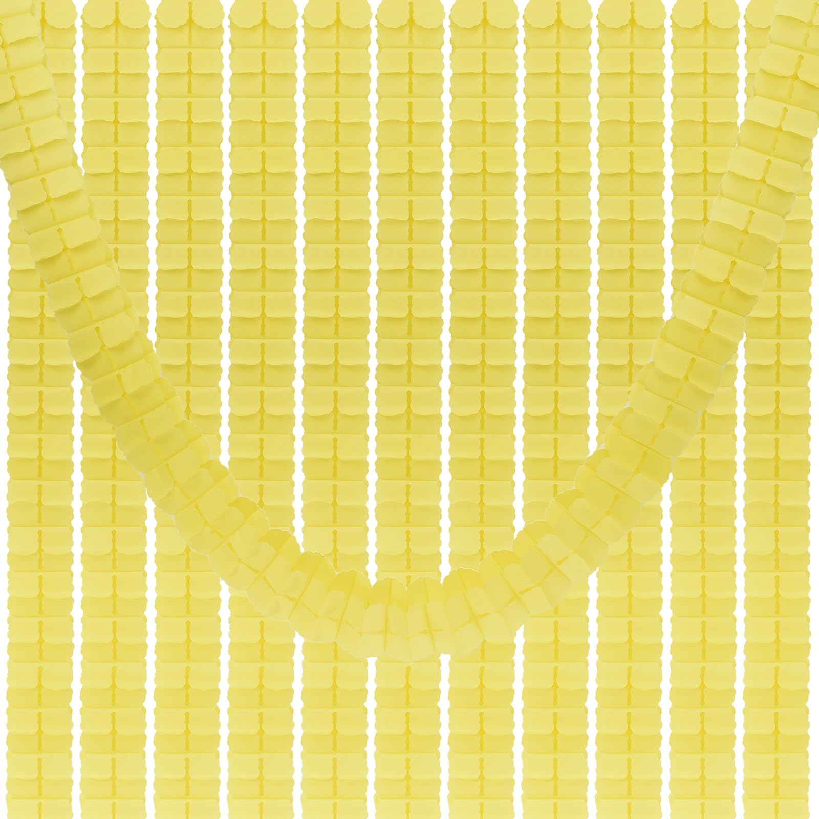 PATIKIL 9.8ft Four-Leaf Garland, 12 Pack Tissue Paper Hanging Flower Garland Reusable Streamers for Party Wedding Backdrop Decorations, Yellow
