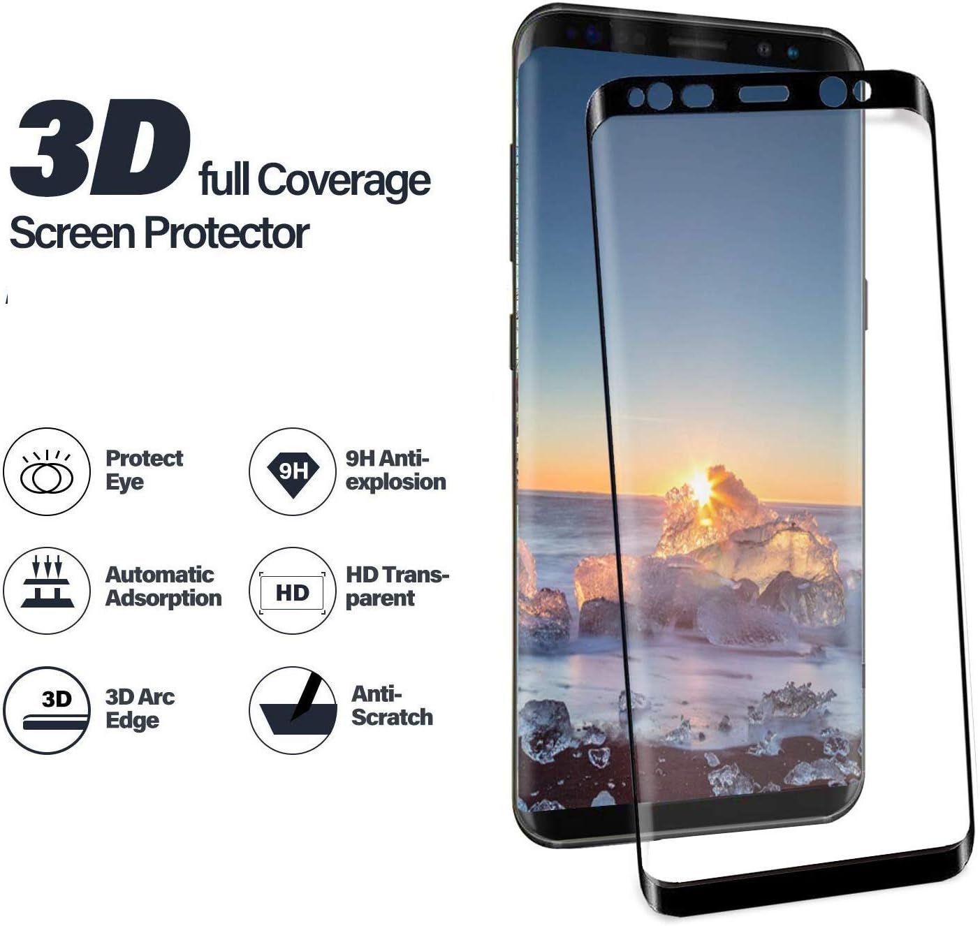 Blaspheme Full Coverage Edge-to-Edge with HD Clearance Premium Quality Tempered Glass Screen Protector For Samsung Galaxy Note 8 / Note 9