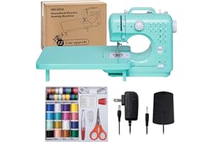 EISEWBOA Portable Sewing, Machine for Beginners with Sewing Table Mini Small Sewing Machine for Adult and Kids Ages 8-12 Easy Sewing with Foot Pedel 12 Builit-in Stitches with Bobbins with 42 Pcs Sewing Kit