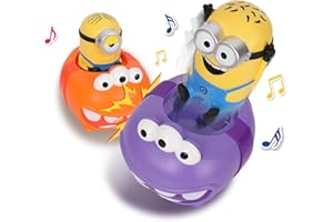 2 Pack Minions Remote Control Car for Kids,2.4GHz Despicable Me Bumper Car with Sound，360° Rotating Minions Figure Bump and E