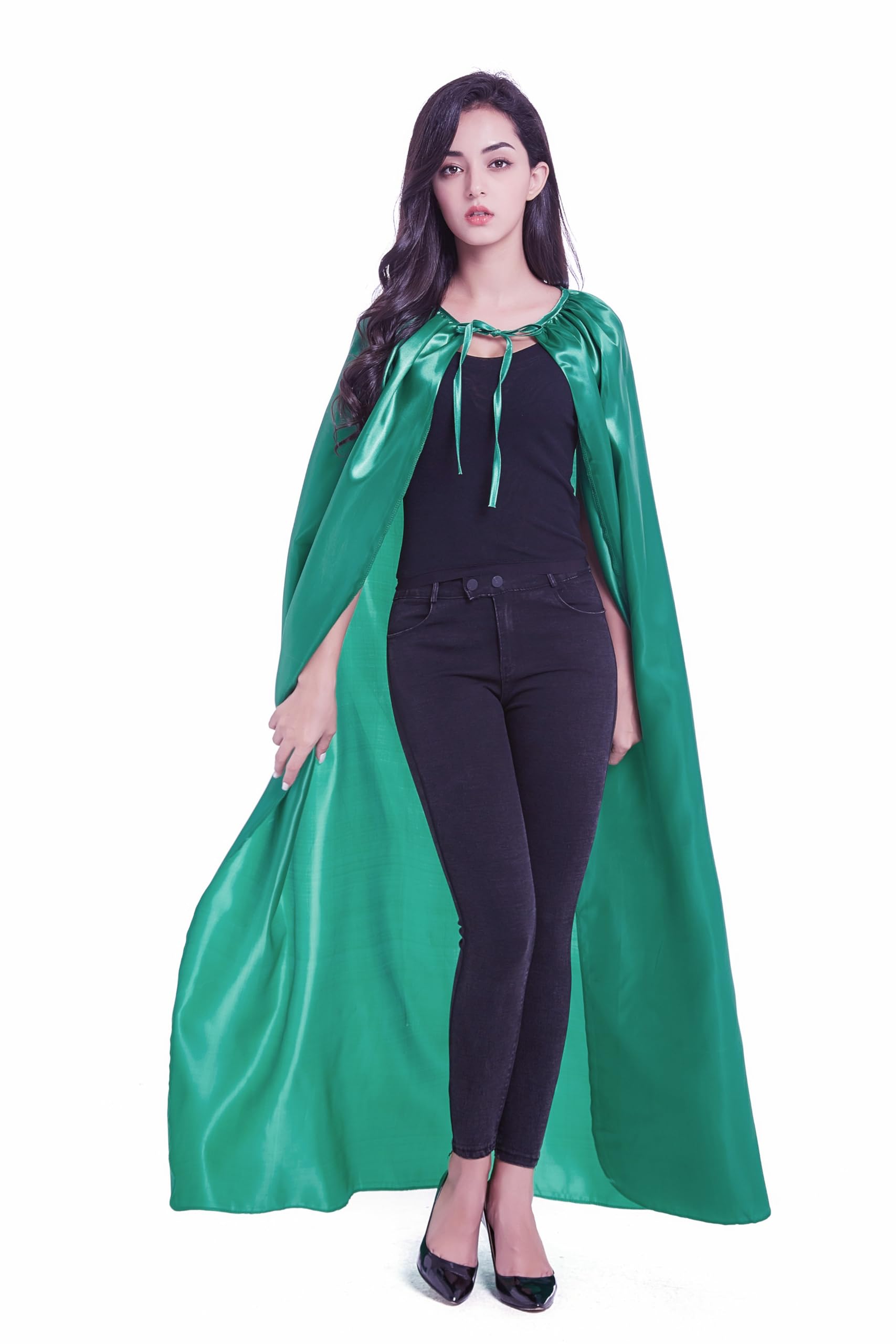Photo 1 of ***2 INCLUDED***Crizcape Costumes Cape Full Length Adult Halloween Cape Cloak Knight Witches Vampires Royalty Fancy Cosplay Costume (Green, Medium)*** 2 INCLUDED***