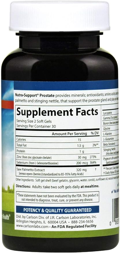Carlson labs nutra-support prostate, 60 Soft Gel (088395046407)