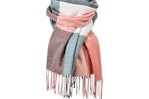 Clothirily Womens Winter Scarf, Fashion Cashmere Feel Plaid Scarfs for Women, Pashmina Shawls and Wraps, Long Blanket Scarf