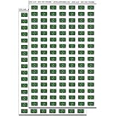 Dollar Bill Color Mini Planner Stickers (224 Stickers) (Matte White)