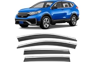 HOPE YOU READY Shatterproof Taped-On Window Deflectors for Honda CR-V 2017-2022 with Chrome Trim, Rain Guards, Window Visors for Cars, Vent Deflector, 4pcs