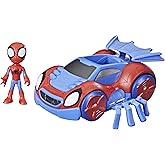 Spidey and His Amazing Friends Marvel Change 'N Go Web-Crawler and Spidey Action Figure, 2-in-1 Vehicle, 4-Inch , for Kids Ag