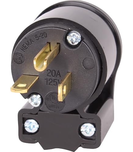 Leviton 5366-b Stecker - 20A, 125V, Industriequalität, Schwarz, Geerdet