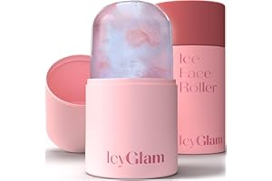 IcyGlam Ice Face Roller, Ice Roller For Face & Eye Puffiness Relief, Contour and Enhance Skin Care & Glow, Ice Facial Roller Mold Cube, Reusable & Leakproof (Flamingo Pink)