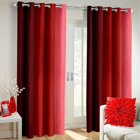 Buy Door Curtains 7 Ft Premium Solid Plain Long Crush Curtains