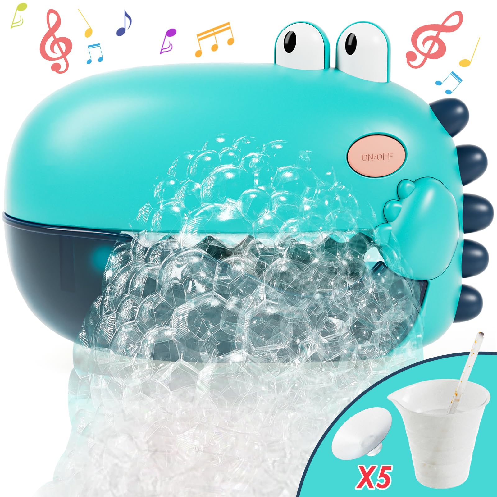 Photo 1 of Lehoo Castle Toddler Bath Toys, Bath Bubble Machine, Dinosaur Bath Toys for Kids Ages 1-3, Bubble Maker for Bathtub, Toys for Boys Girls