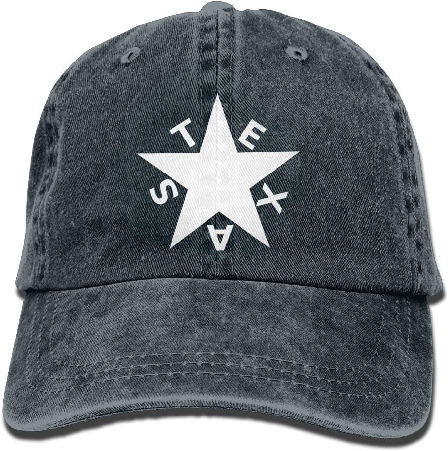 Hoswee Texas De Zavala Flag Plain Adjustable Cowboy Cap Denim Hat for Women and Men