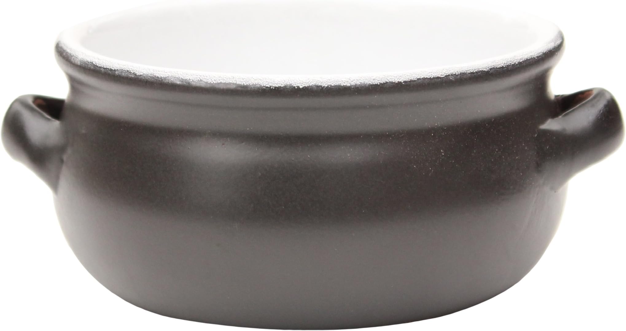 Amazing Cookware Terracotta 15cm Round Dish-Matt Black/White, Ceramic, 15 x 15 x 7 cm