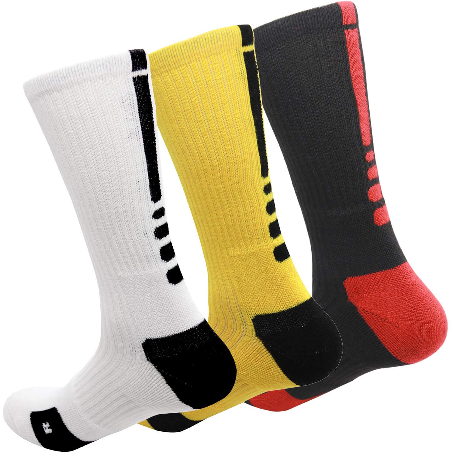 MUMUBREAL Elite Basketball Socks Cushioned Athletic Crew Socks Thick Compression Sports Socks for Men & Women