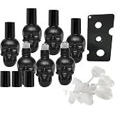 MINELEVEN 7 pcs Set 10ml Mini Skull Glass Oil Roller Bottles Leakproof Essential Oils Bottle for Storage and Travel (black)