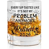 Zunaked Retirement Gifts for Men 2026 - Funny Retirement Gifts for Men Like Husband, Dad, Grandpa - Coworker Leaving Gift, Farewell Gifts for Coworkers, Boss, Friends - 11OZ Whiskey Glass