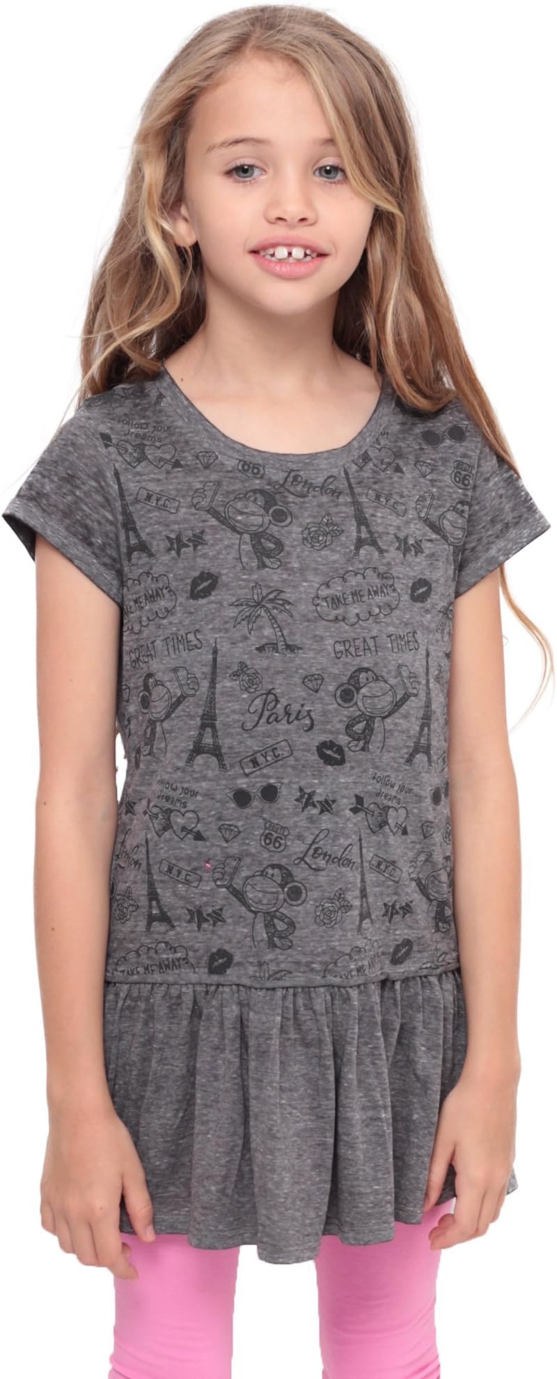 Bobby Jack Been Around The World | Ruffle Bottom Top - Charcoal