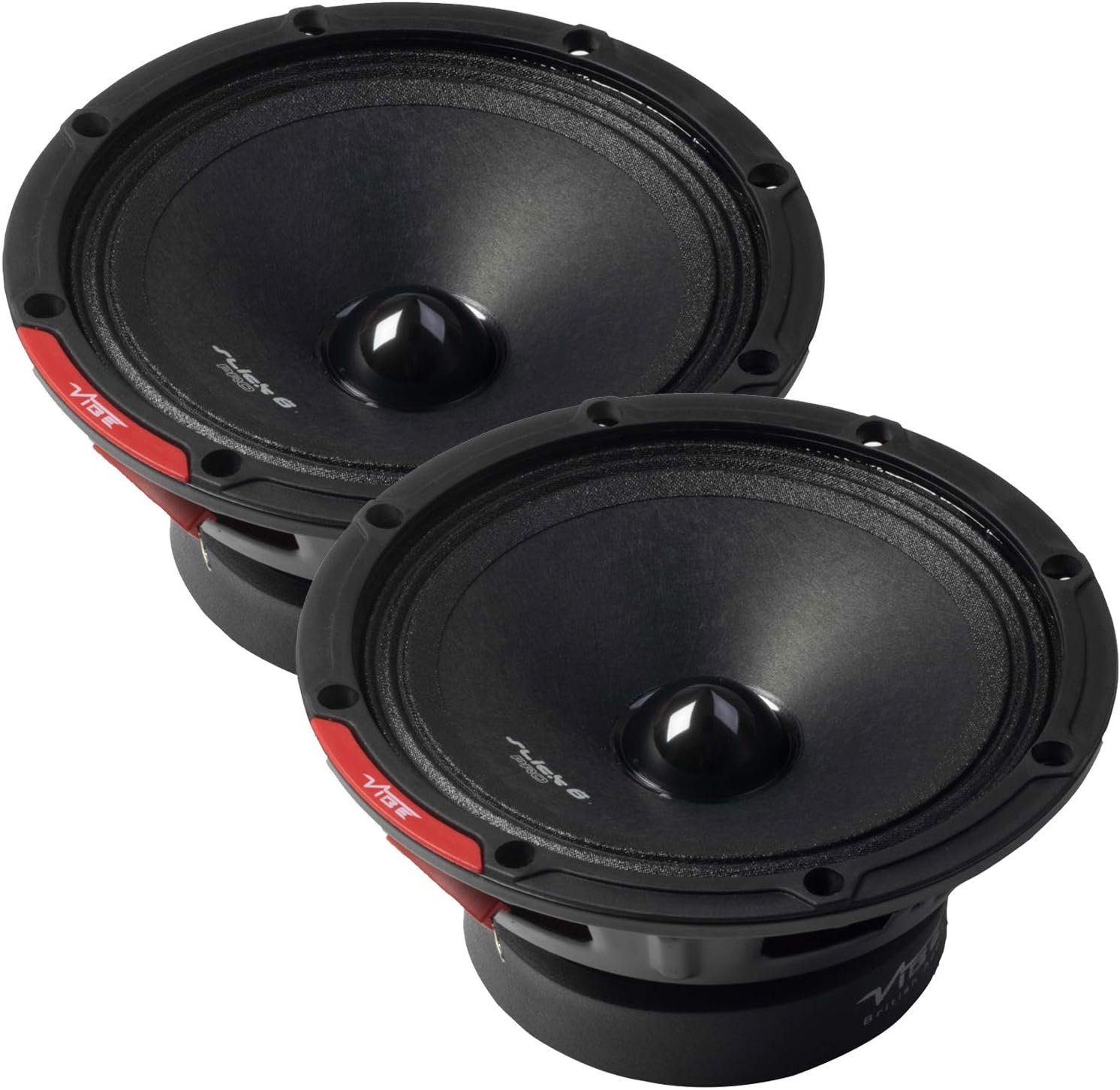 VIBE Audio "VIBE SLICK Pro Audio 6.5" Midrange Speaker - Sold in works without grilles, Black and Red, 6.5 Inches - Image 3