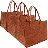 MEIANJU Felt Tote Bag, Large16 x12 x 10" Reusable Bags Lightly Brown 3pcs Heavy Duty Grocery Tote Bag with Handles Grocery Tote Shopping Felt Bags for Grocery, Beach, Travel, Study, Gym, Gifts
