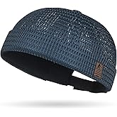 Mens Mesh Brimless Cap with No Brim, Summer Docker Cap Beanie Hat Flip Sailor Skullcap Breathable