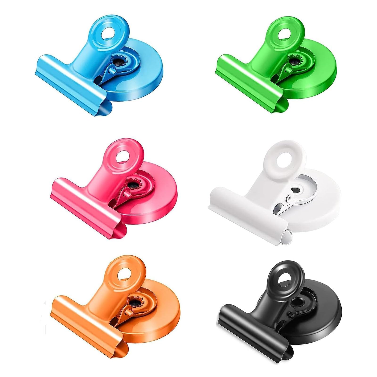 6 Pcs Fridge Magnetic Clips, Colorful Whiteboard Magnets Strong Fridge Magnets for Whiteboard, Refrigerator Whiteboards Wall Magnetic Note Clip for Refrigerator Picture Memo Note Office Home